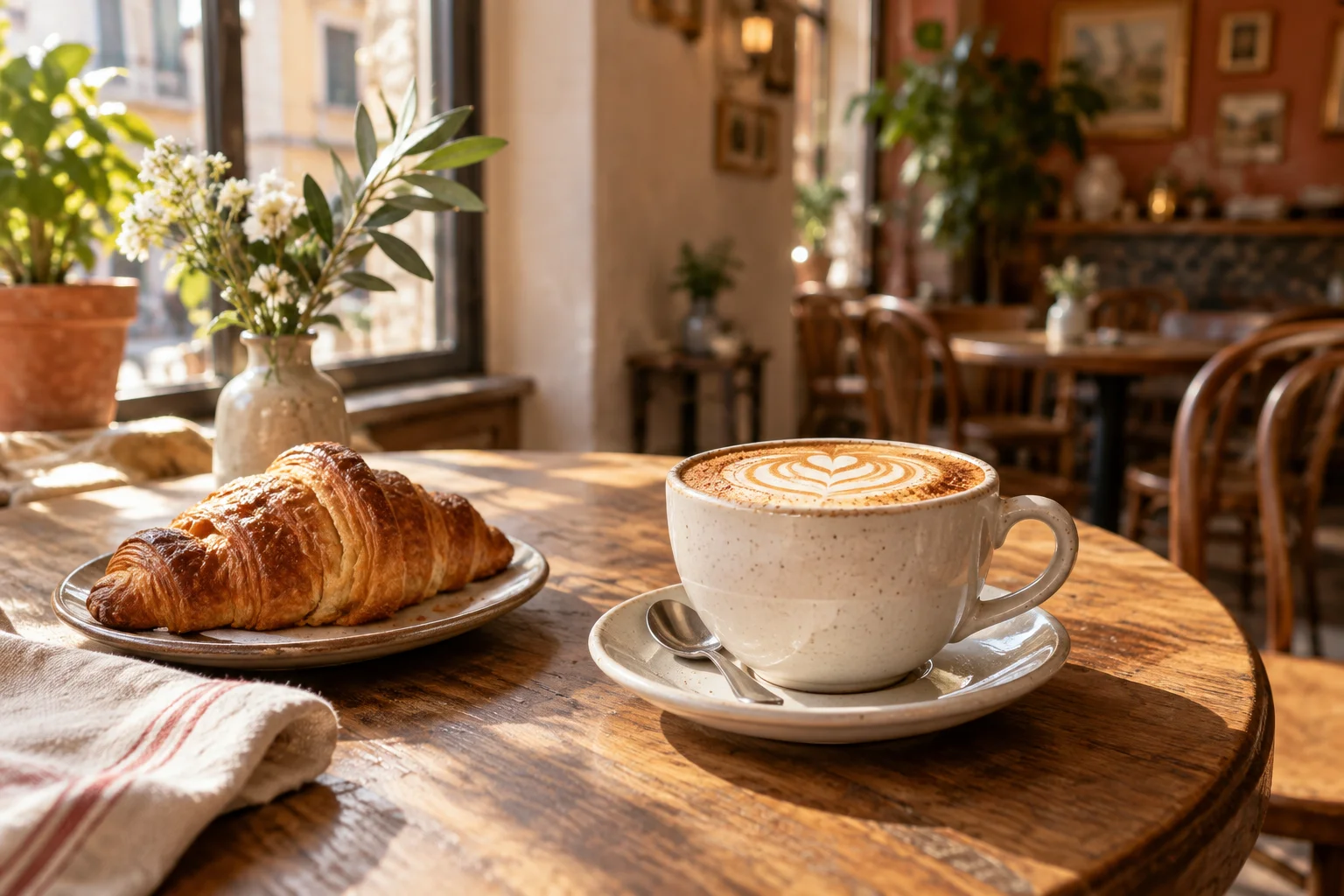 Káva a croissant – koncept kaviarne Ráno