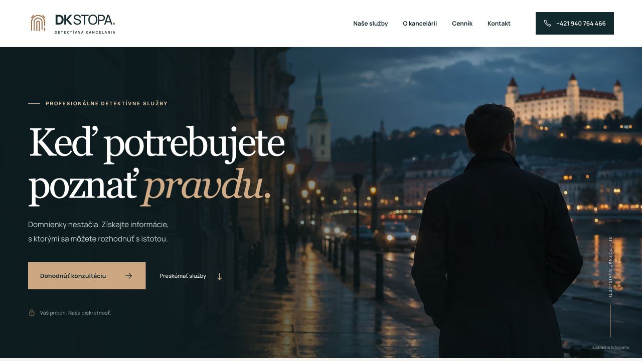 Ukážka funkčného firemného webu DK Stopa