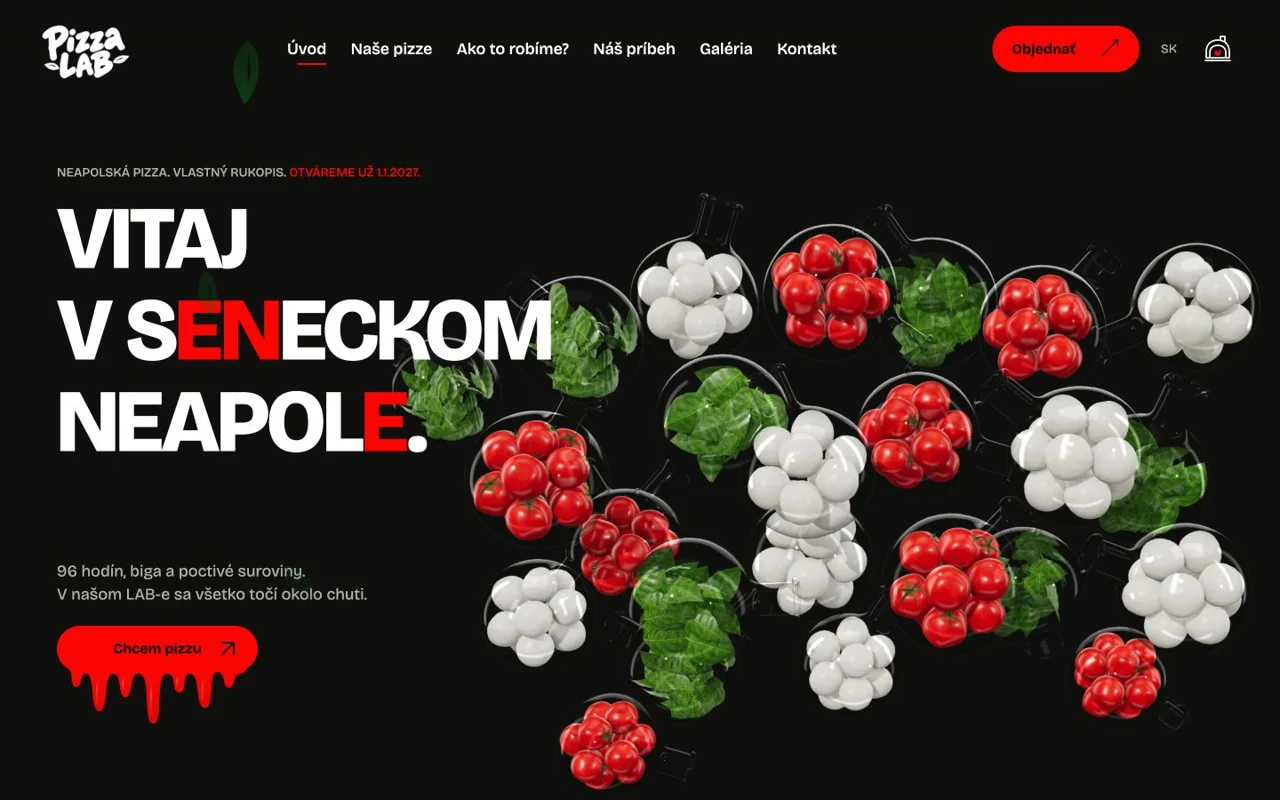 Aktuálny web Pizza LAB Senec